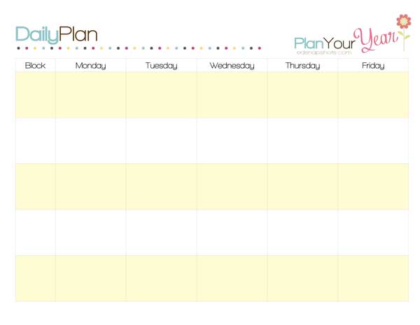 Homeschool Daily Schedule Chart