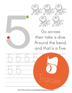 Five Tracer Learn to Write Numbers 