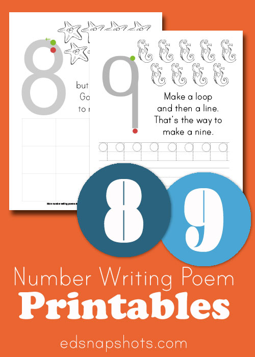 Eight and Nine Learn to Write Numbers