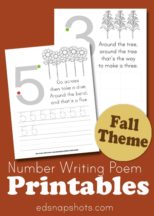 Learn to Write Numbers Fall Theme