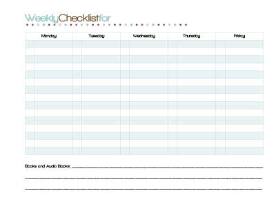 Free Homeschool Planner Five Day Student Checklist Pam Barnhill Homeschool Solutions