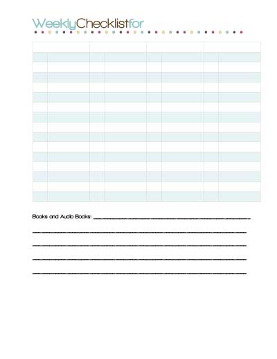 Free Homeschool Planner Five Day Student Checklist Pam Barnhill Homeschool Solutions