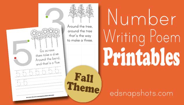 Learn to Write Numbers Fall Themed Printables