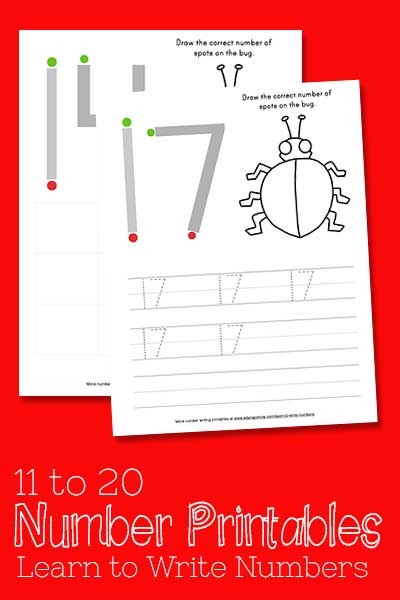 free printable tracing numbers 11 20 worksheets preschool worksheet