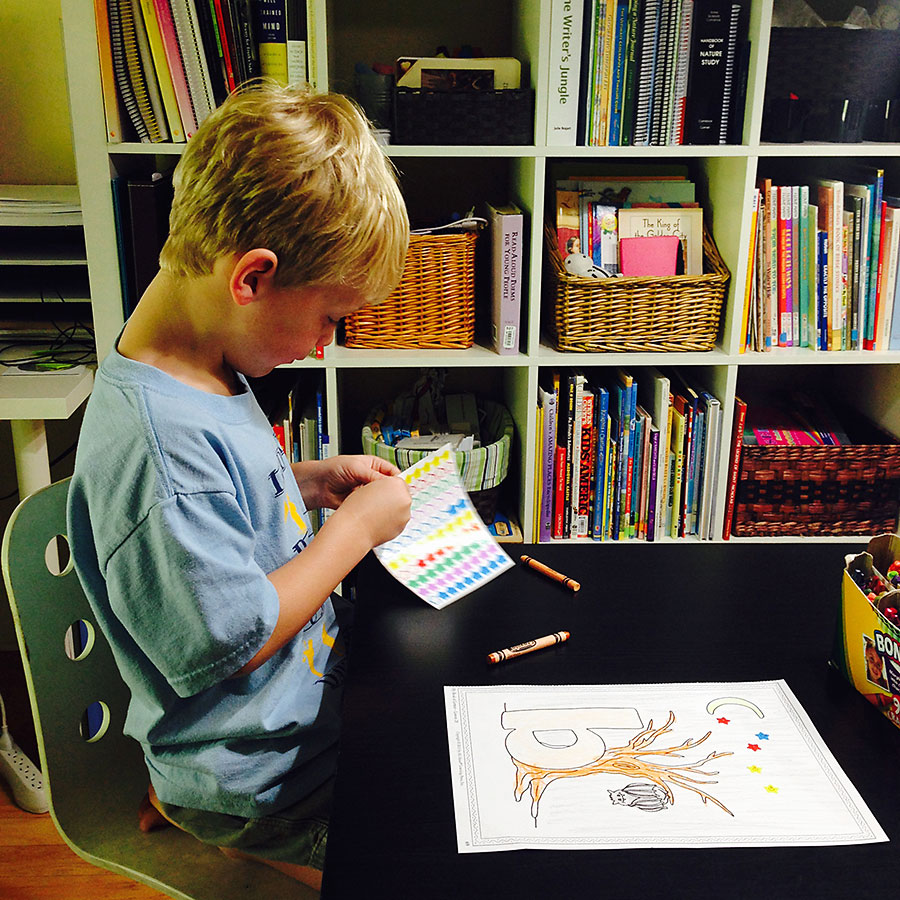 boy learning letters