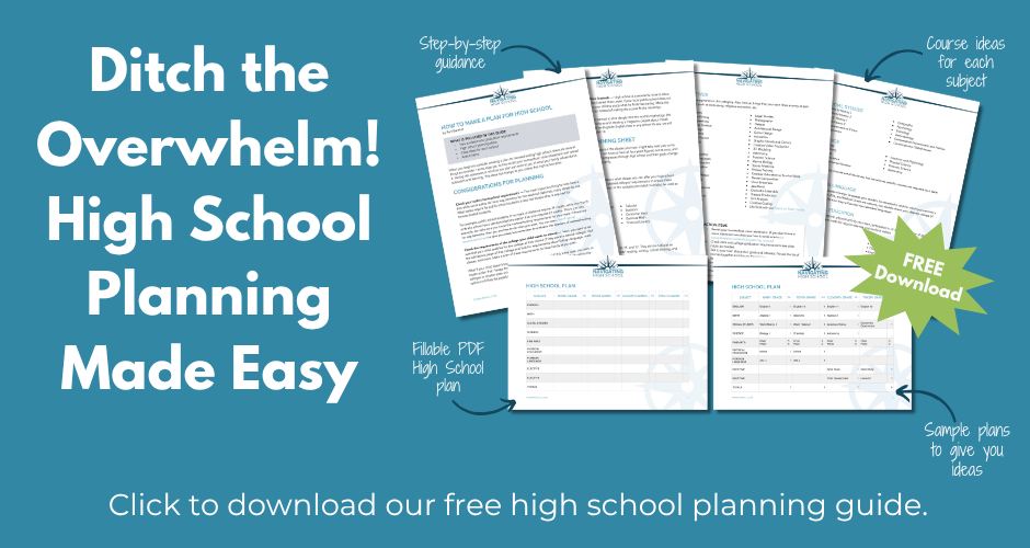 High School planner flat lay graphic
